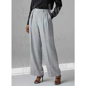 Good American Good ‘90s Pleated Wide Leg Pants Heather Grey 16 High Waist - NEW